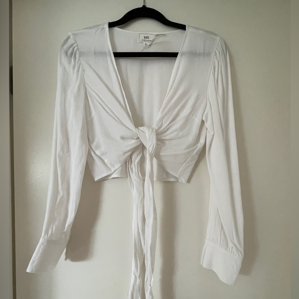 White front tie top
